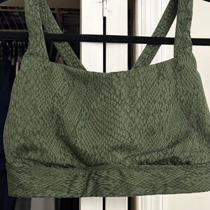 All in Motion Olive Patterned Sports Bra